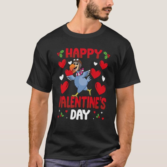 Camiseta Happy Valentines Day Dodo Bird Heart Love Animal (Frente)