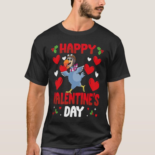 Camiseta Happy Valentines Day Dodo Bird Heart Love Animal (Frente)