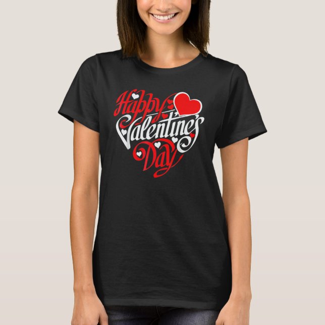 Camiseta Happy Valentines Day Heart Love Valentine Men Wome (Frente)