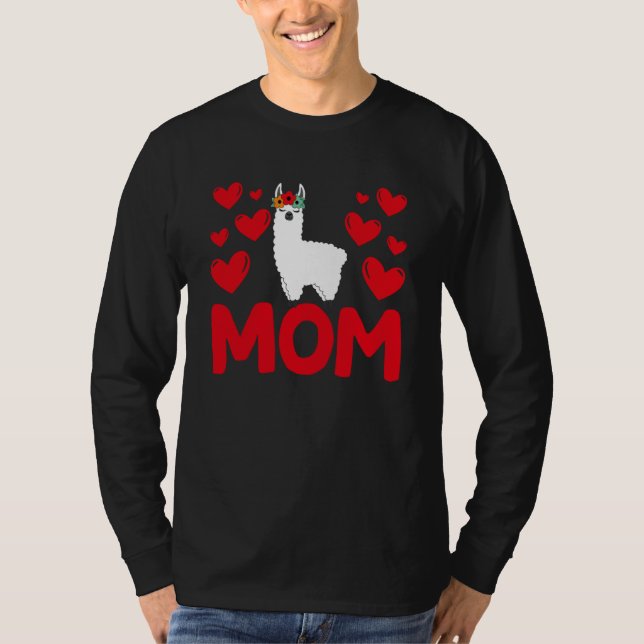 Camiseta Happy Valentine's Day Llama Mom Mothers Day Valent (Frente)