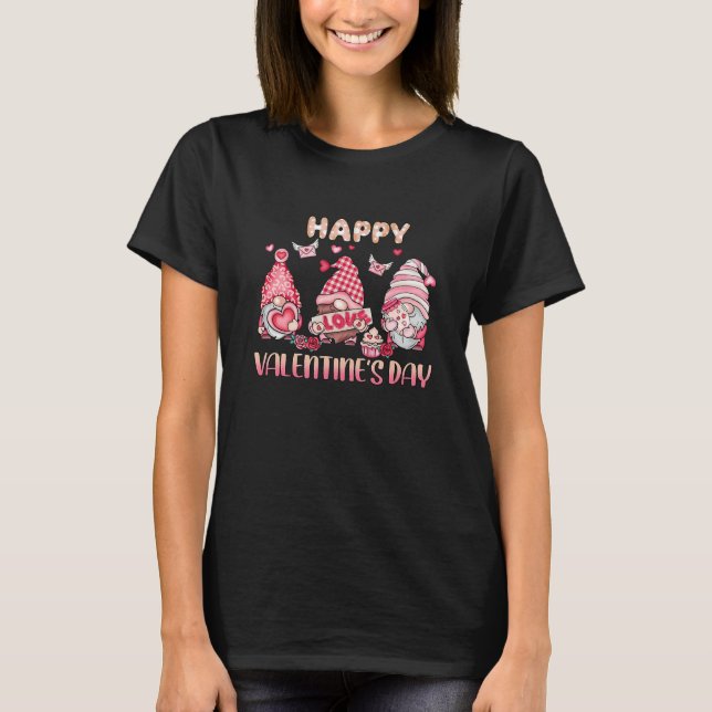Camiseta Happy Valentine's Day  Love Gnome Valentine's Day  (Frente)