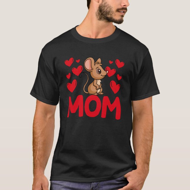 Camiseta Happy Valentine's Day Rat Mom Mothers Day Valentin (Frente)