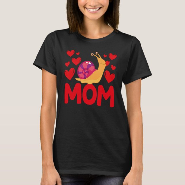 Camiseta Happy Valentine's Day Snail Mom Mothers Day Valent (Frente)