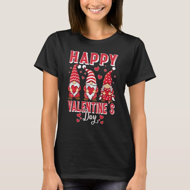 Camiseta Happy Valentines Day Three Gnomies Best Friends Ma (Frente)