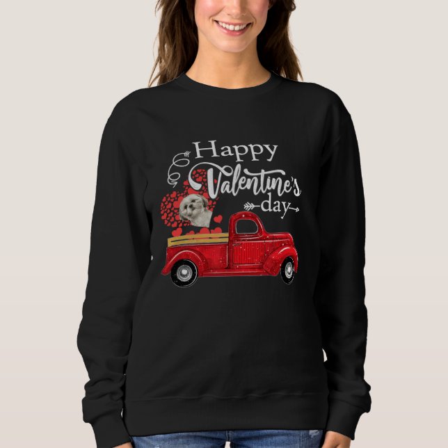 Camiseta Happy Valentines Day Truck Carrying Shih Tzu Love  (Frente)