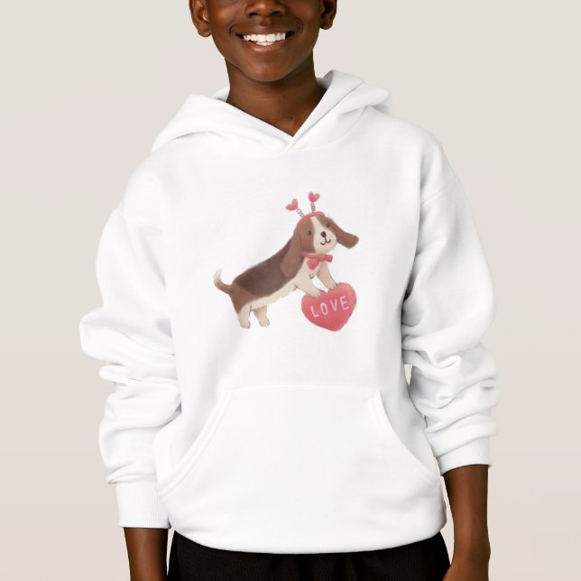 Camiseta Happy Valentine's Day with Puppy (Frente)