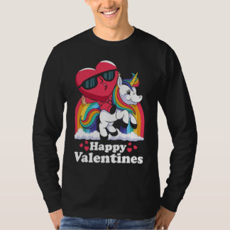 Camiseta Happy Valentines Heart Unicorn