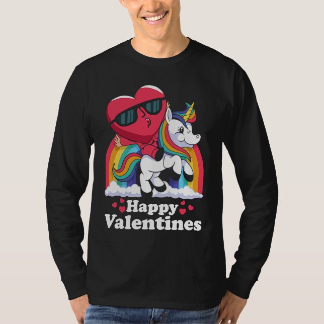 Camiseta Happy Valentines Heart Unicorn (Frente)