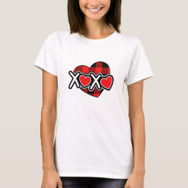 Camiseta Happy valentine's xoxo white &red