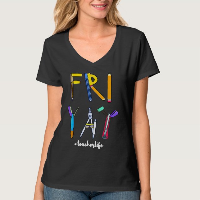 Camiseta Happy Weekend Friday Teacher (Frente)