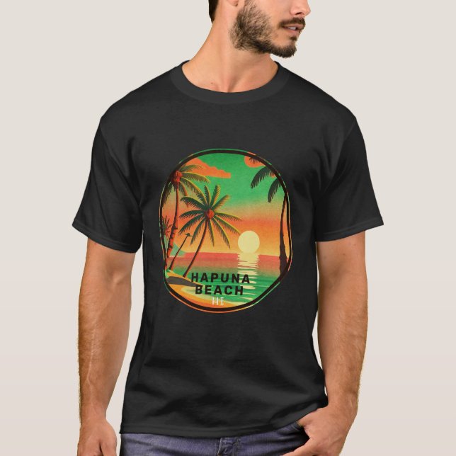 Camiseta Hapuna Beach Hawaii Vintage Sunset Souvenirs 1950 (Frente)