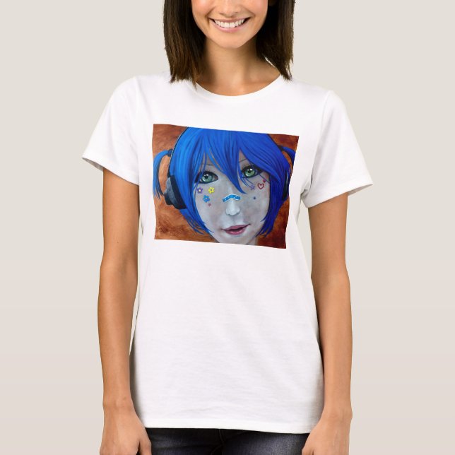 Camiseta Harajuku azul (Frente)