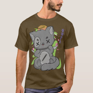 Camiseta Harajuku Cat Anime Neko Pastel Gótico Angelcore Sa