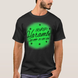 Camiseta Harambe RIP Airbrush Memorial Rest em Paz