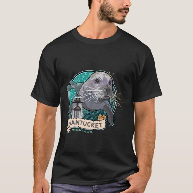 Camiseta Harbor Seal E Brant Lighthouse Nantucket Massach (Frente)