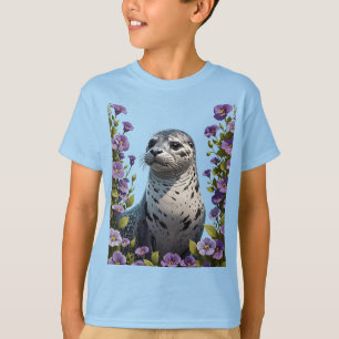 Camiseta Harbour Seal Coastal Mamífero Cercado Por Viola