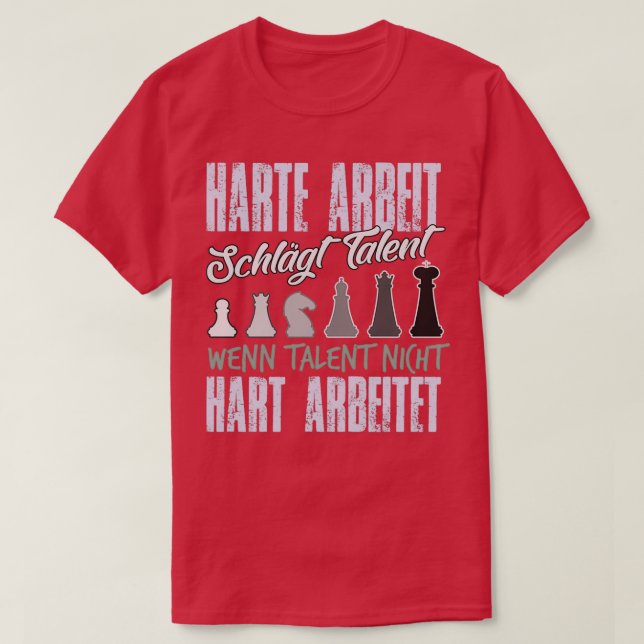 Camiseta Hard Work Beats Talent Chess Player 1  (Frente do Design)