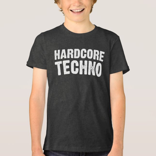 Camiseta Hardcore Techno Distressed logo design (Frente)