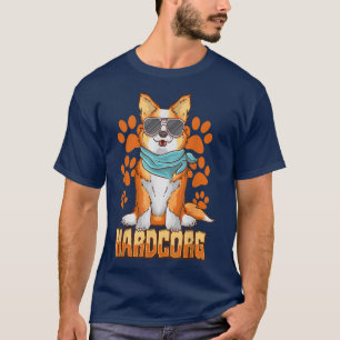 Camiseta Hardcorg Corgi Pun Engraçado Cachorro De Corgi Com