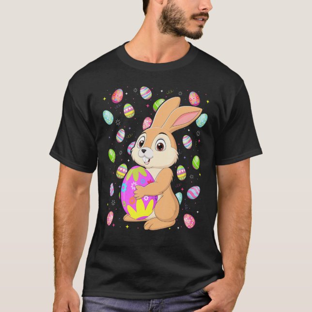 Camiseta Hare Bunny Easter Ovo Funny Hare Páscoa domingo (Frente)