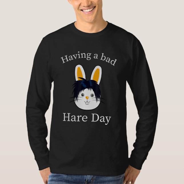 Camiseta Hare Day Bunny Bad Hairstyle Cote Humor Barber (Frente)