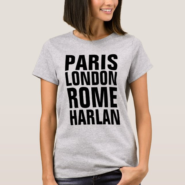 Camiseta HARLAN Kentucky T-shirts, PARIS ROME LONDON (Frente)