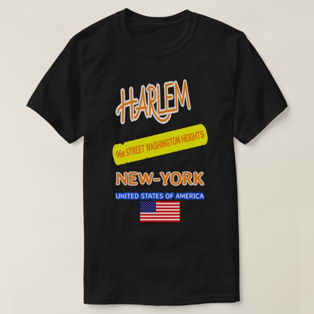 Camiseta HARLEM Nova Iorque 96ª RUA WASHINGTON HEIGHTS  (Frente do Design)