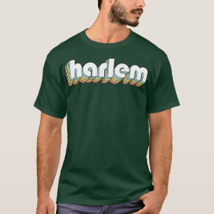 Camiseta Harlem Retro Rainbow Tipografia Estilo Desvanecido