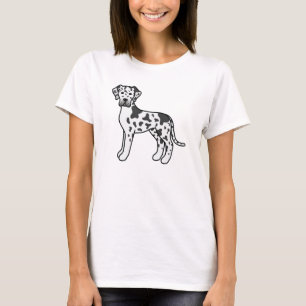 Camiseta Harlequin Cartoon Great Dane Dog