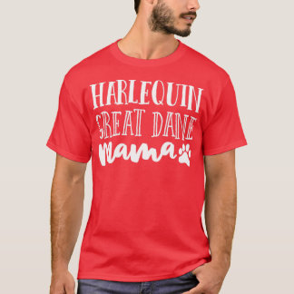 Camiseta Harlequin Great Dane Mãe Shirt Mãe Mãe Mãe Cão Mãe
