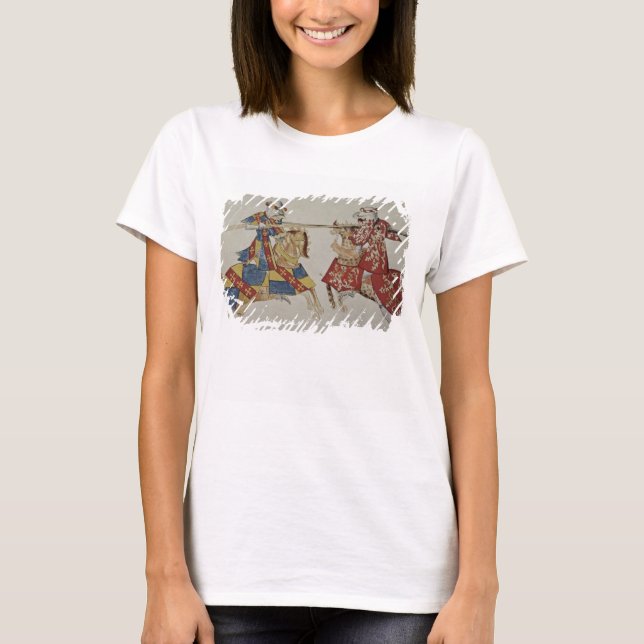 Camiseta Harley 4205 f.366 Jousting Knights, c.1445 (vellum (Frente)