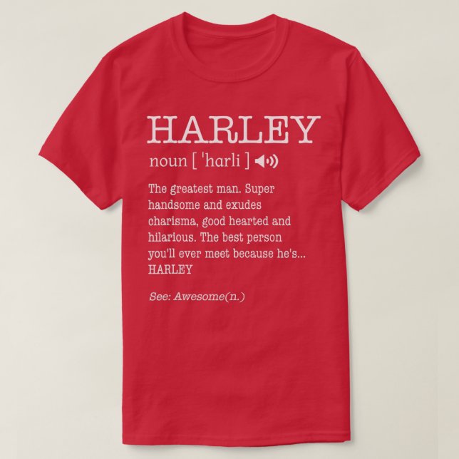 Camiseta Harley Engraçado Adultos Primeiro Nome Pessoa (Frente do Design)
