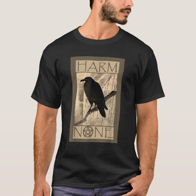 Camiseta Harm None Wiccan  Black Unisex Short Sleeve Modern (Frente)