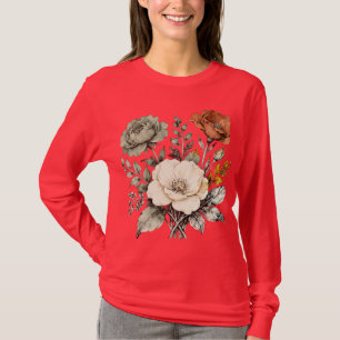Camiseta Harmonia Botânica Vintage – Composição Floral Eleg