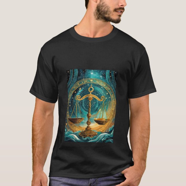 Camiseta Harmonia Celestial: Escala de Libra  (Frente)