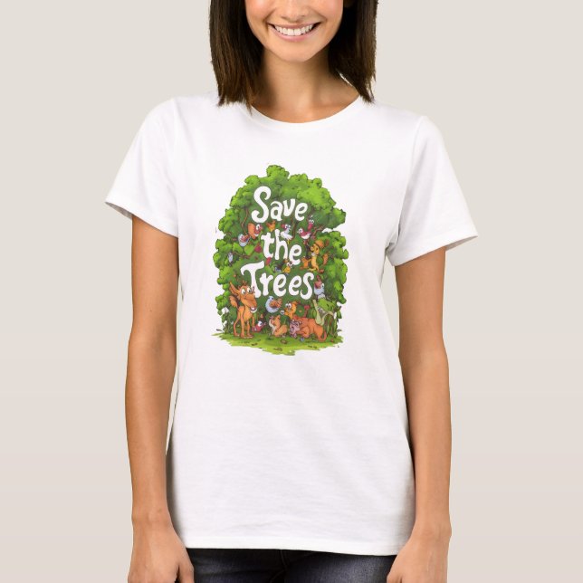 Camiseta Harmonia da Natureza: Salvar as Árvores (Frente)