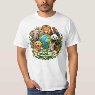 Camiseta Harmonia da Vida Selvagem: Celebração do Dia Mundi