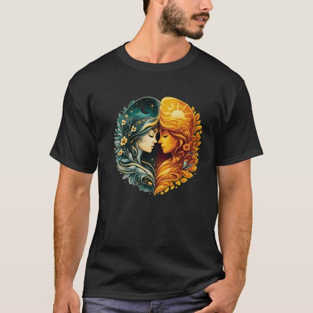 Camiseta Harmonia de Sol e Lua Luxo Arte (Frente)