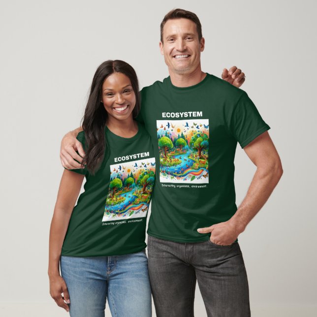 Camiseta Harmonia do Ecossistema: Vida prospera em Floresta (Unissex)
