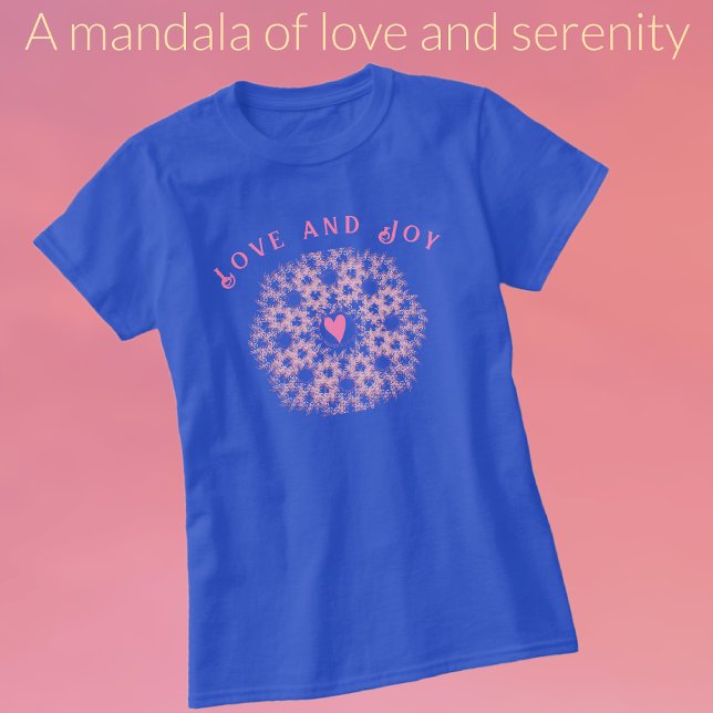 Camiseta Harmonia em Bloom: Um Mandala de Amor e Serenidade (A Mandala of Love and Serenity)