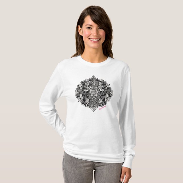 Camiseta Harmonia Floral de Renda (Frente Completa)