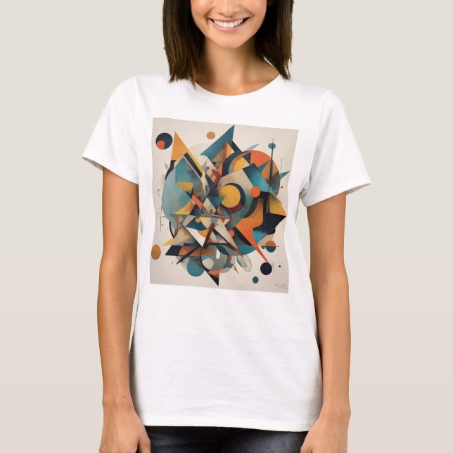 Camiseta "Harmonia Geométrica: A Dança de Formas e Cores (Frente)