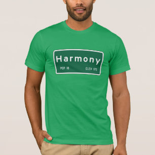 Camiseta Harmonia, marcador da estrada, Califórnia, EUA