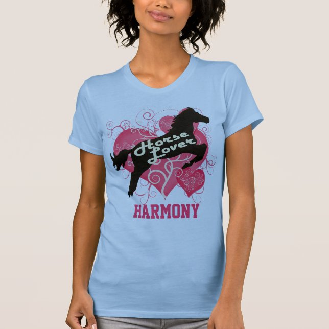 Camiseta Harmonia personalizada amante do cavalo (Frente)
