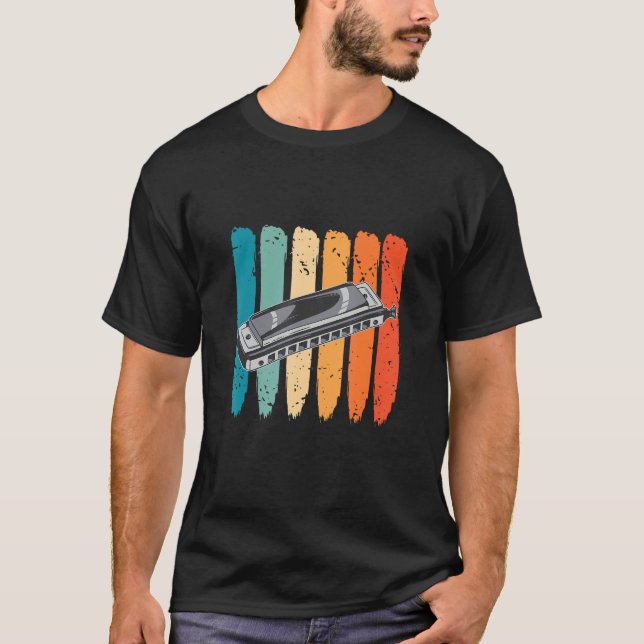 Camiseta Harmonia - Retro Leitor Harp Francês Azul (Frente)