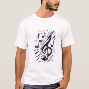 Camiseta Harmonia Rítmica: Nota Musical Flutuante