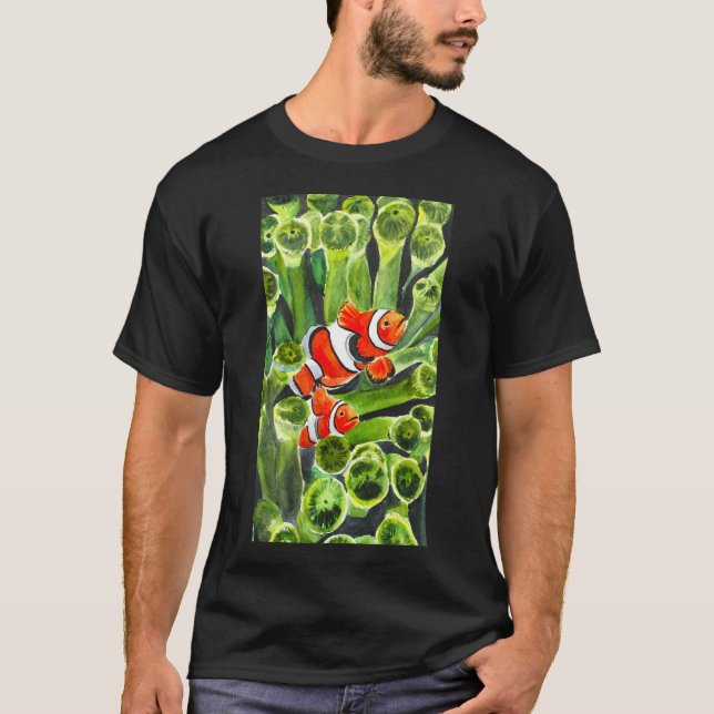 Camiseta Harmonia Subaquática – Peixes-Palhaço e Anêmonas (Frente)