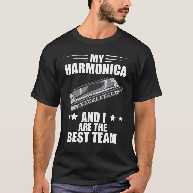 Camiseta Harmonica Best Team French Harp Player Musician Bl (Frente)