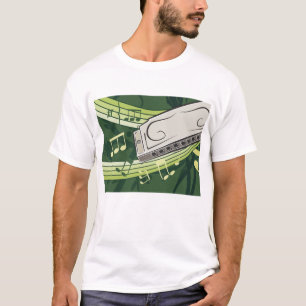 Camiseta Harmônica Blues e Música Folk