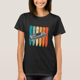 Camiseta Harmônica Instrumento Retro Harpa Francesa Tocador